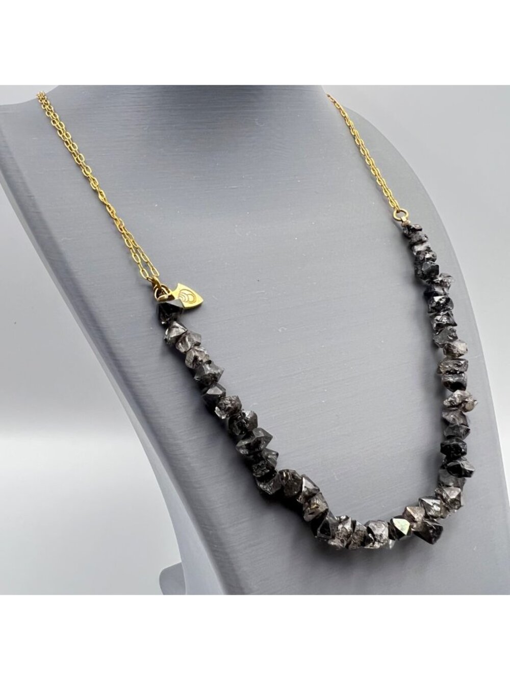 Cynthia Rybakoff Necklace Gold Tone Chain CR NYC Natural Quartz Statement - Picture 1 of 14